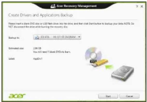 ACER Aspire E1571G - Créer la sauvégarde des pilotes et des applications - 3