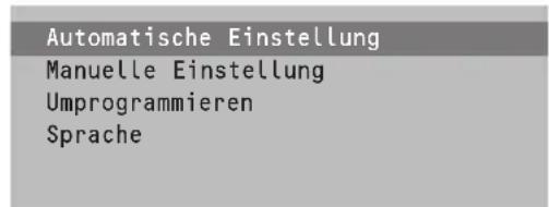 Automatische Einstellung Manuelle Einstellung Umprogrammieren Sprache