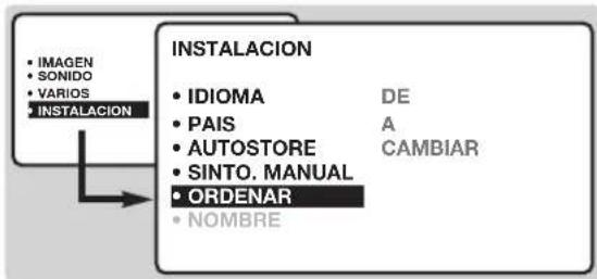 PHILIPS 20HF7835 - Ordenamiento de los programas - 1