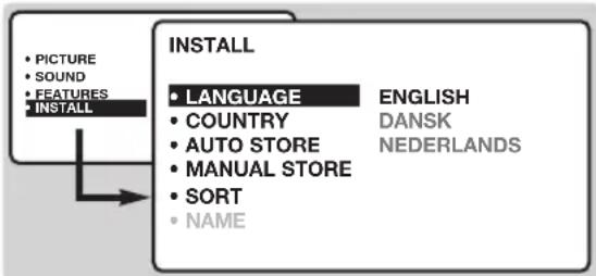 PHILIPS 20HF7835 - Choosing a language and country - 1