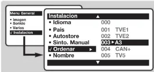 PHILIPS 28DW6559 - Ordenando los programas analógicos - 1