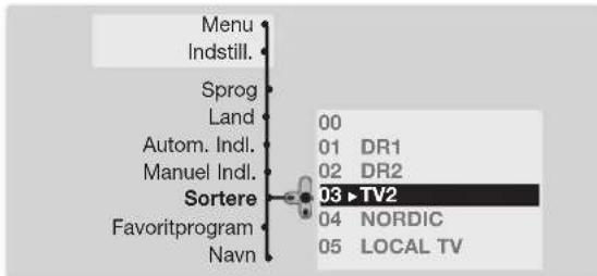 PHILIPS 28PT7129 - Sorting af programmer - 1