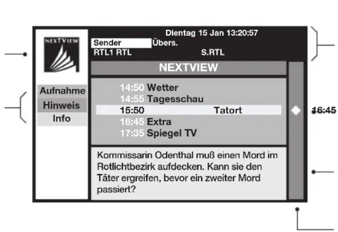 Dientag 15 Jan 13:20:57 Sender Übers. RTL1 RTL S.RTL NEXTVIEW Aufnahme Hinweis Info 14:50 Wetter 14:55 Tagesschau 15:50 Tatort 16:45 Extra 17:35 Spiegel TV Kommissarin Odenthal muß einen Mord im Rotlichtbezirk aufdecken. Kann sie den Täter ergreifen, bevor ein zweiter Mord passiert?