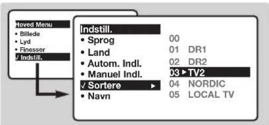PHILIPS 28PT5008 - Sorting af programmer - 1