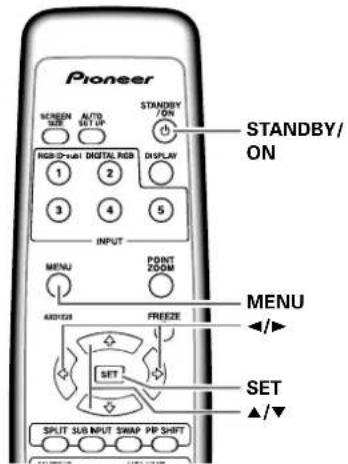 PIONEER PDP50MXE20 - Réglage de la langue d'affichage sur écran (Signal d'ordinateur) - 1
