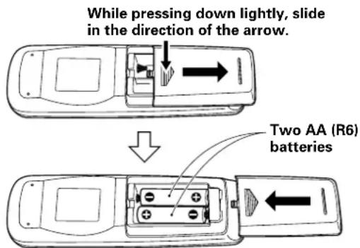 PIONEER PDP50MXE20 - Inserting the batteries in the remote control unit - 1