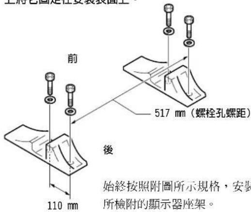 PIONEER PDP50MXE20 - 1使用市售之M8螺栓，在隨附的支架兩邊四個預先挖好的洞上將它固定在安裝表面上。 - 1