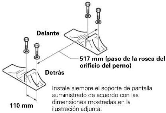 PIONEER PDP50MXE20 - Fije los soportes suministrados a la superficie de instalacion por cada uno de los 4 orificios preparados employando los pernos M8 de vente en las tiendas del ramo. - 1