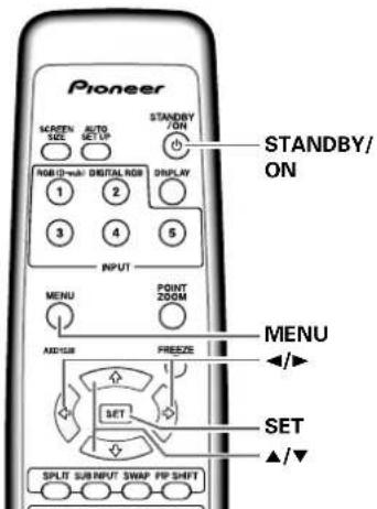 PIONEER PDP50MXE20 - Einstellen der Sprache der eingeblendenten Menüs (Videosignal) - 1