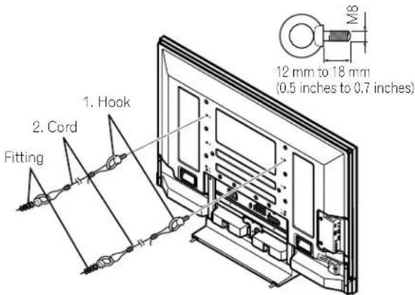 PIONEER PDP5020FD - Recommended hook: Nominal diameter 8 mm (3/8 inch), length 12 mm to 18 mm (0.5 inches to 0.7 inches) - 1
