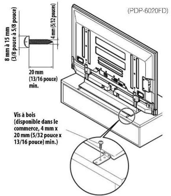 PIONEER PDP5020FD - Fixation du téléviseur avec le support utilisé - 2