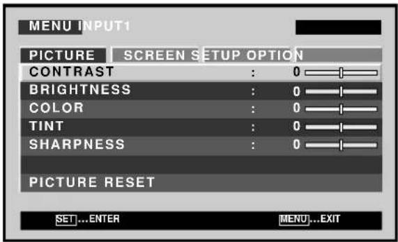 PIONEER PDP60MXE20 - Agire sul tastingo MENU sino a visualizzare lo schermo del menu. - 1