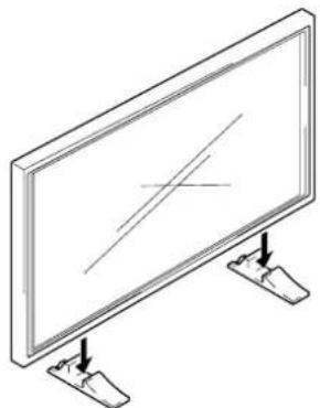 PIONEER PDP60MXE20 - Posez l'écran à plasma dans les supports. - 1
