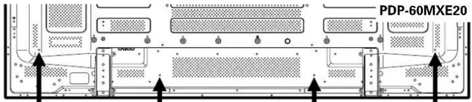 PIONEER PDP60MXE20 - Befestigen der Schnellverschluss-Kabeländer am Plasma-Display: - 1