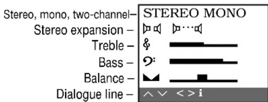 GRUNDIG ST 55 800 TEXT - Calling Up the Audio Menu - 1