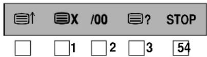 ↑ X /00 ? STOP 1 2 3 54