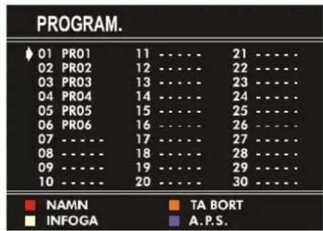 JVC AV14BM8S - Menyn PROGRAM. (Programming) - 1