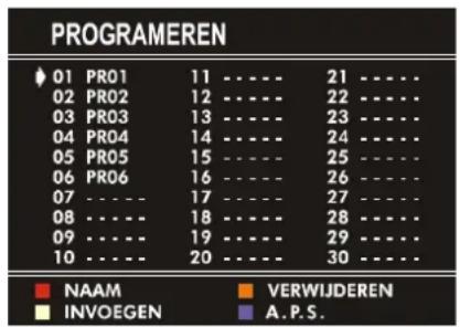 JVC AV14BM8S - Menu "PROGRAMEREN" - 1