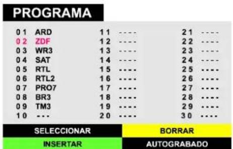 JVC AV28BT70EP - Menú Programa - 1