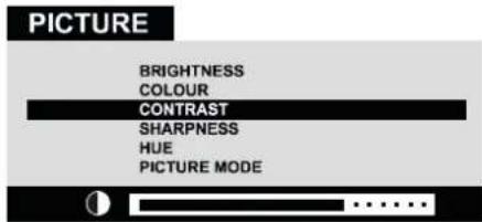 JVC AV28BT70EP - Setting Contrast: - 1