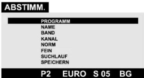 JVC AV28BT70EP - Das Menü "Abstimm." - 1