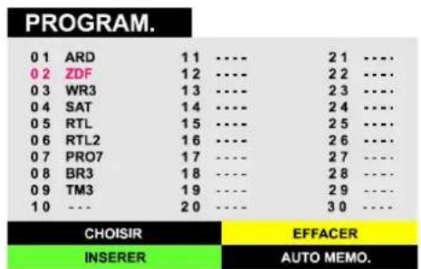 JVC AV28BT70EP - Menu PROGRAM. (Programmation) - 1