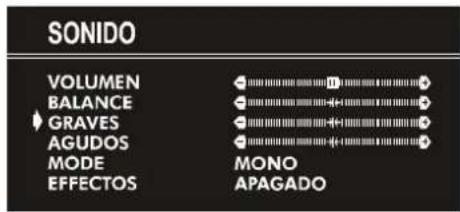 JVC AV21KT1S - Configuración del Nivel de Graves: - 1