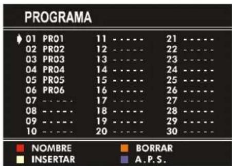 JVC AV21BJ8ENS - Menú Programa - 1