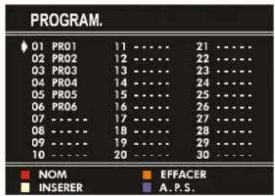 JVC AV21BJ8ENS - Menu PROGRAM. (Programmation) - 1