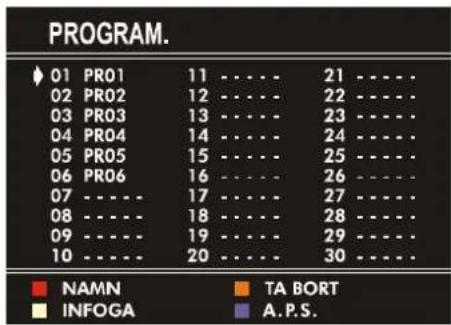 JVC AV14BM8ENS - Menyn PROGRAM. (Programmering) - 1