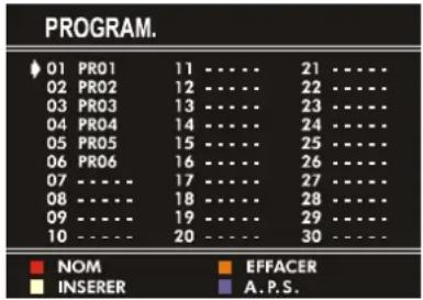 JVC AV14BM8ENS - Menu PROGRAM. (Programmation) - 1