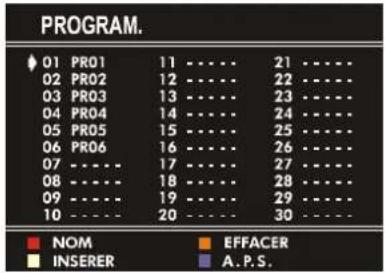 JVC AV14BJ8ENS - Menu PROGRAM. (Programmation) - 1