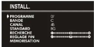 JVC AV14BJ8EPS - Programmation manuelle d'une chaîne dans un numéro de station : - 1