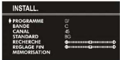 JVC AV21BJ8EPS - Programmation manuelle d'une chaîne dans un numéro de station : - 1