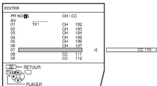 JVC AV32H20EU - Appuyer sur la touche  pour demarrer la fonction DEPLACER - 1