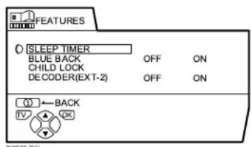 JVC AV32H20EU - Press the WA buttons to choose FEATURES. Then press the OK button - 1