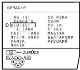 JVC AV28X25EU - Wahlen Sie SPRACHE und drucken Sie dann die Taste OK. - 1