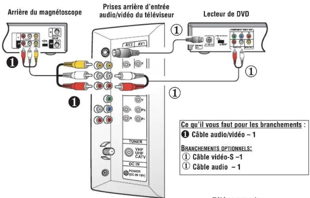 SANYO CTL1554 - Branchement d'un magnétoscope ou lecteur de DVD - 1