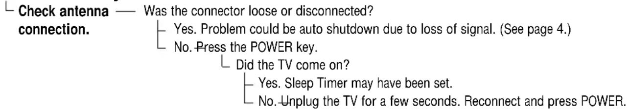 SANYO DS25390 - TV Turns off by itself - 1