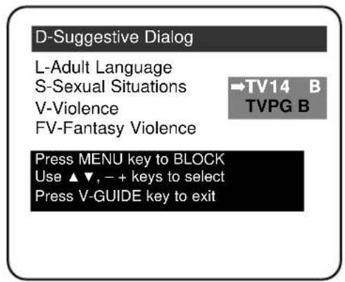 SANYO DS25390 - SETTING CONTENT-BASED GUIDELINES - 5