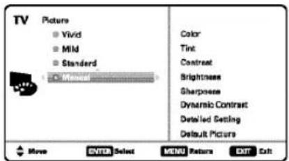 SANYO DP42841 - MANUAL PICTURE SETTINGS - 1