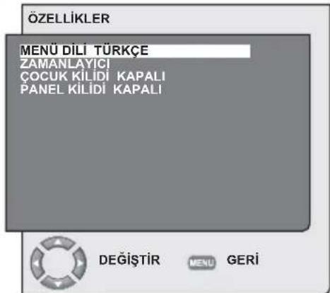 SEG Indiana - 7.3-Özellikler Menüsu Ayarlın - 2