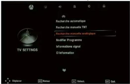 SEG ArtColor - Menu TV SETTINGS (RÉGLAGES TV) - 1