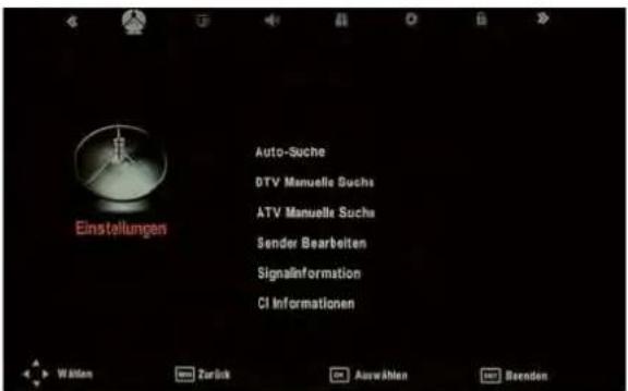 SEG ArtColor - Menü Einstellungen (Fernseher einrichten) - 1