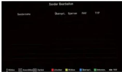 SEG ArtColor - Menüeinstellungen (Fortsetzung) Sender bearbeiten - 1