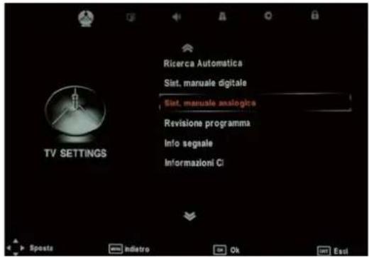 SEG ArtColor - Menu IMPOSTAZIONI TV - 1