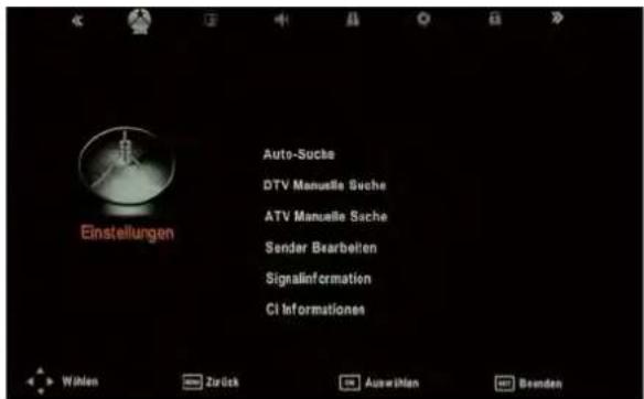 SEG ArtColor - Menü Einstellungen (Fernseher einrichten) - 1