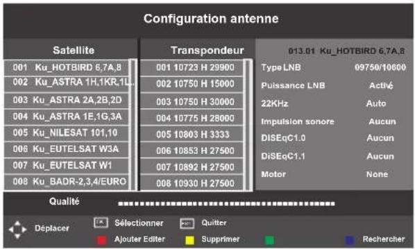 SEG Arcos - Régler un satellite ou un LNB différent - 1
