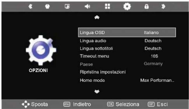 SEG Arcos - Menu OPZIONI - 1