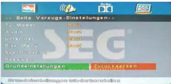 SEG Nagano - Grundeinstellungen - 1